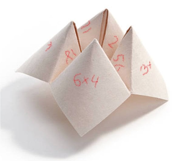 cootie catcher fast finishers activities